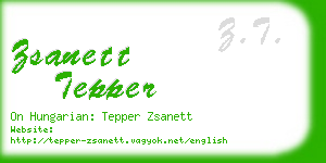 zsanett tepper business card